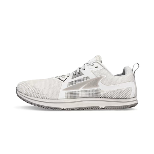 White Altra Women's Solstice XT3 athletic sneaker with mesh upper and cushioned sole.