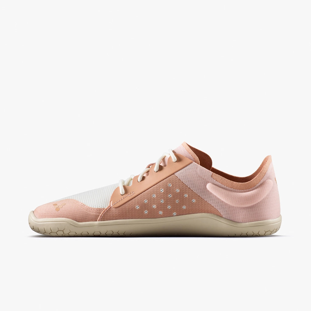 Pink and white sneaker on a white background