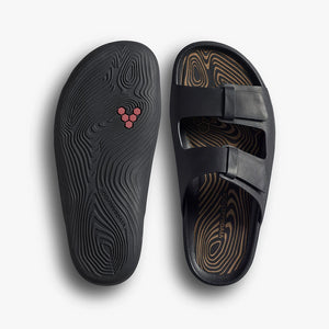 Vivobarefoot Women's Sensus Yin Slide - Obsidian Leather