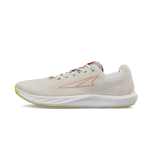Light gray Altra Escalante 4 athletic shoe with white sole and subtle orange logo accents.