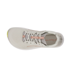 Light gray Altra Escalante 4 running shoe with mesh upper and pink lace loops, top view.
